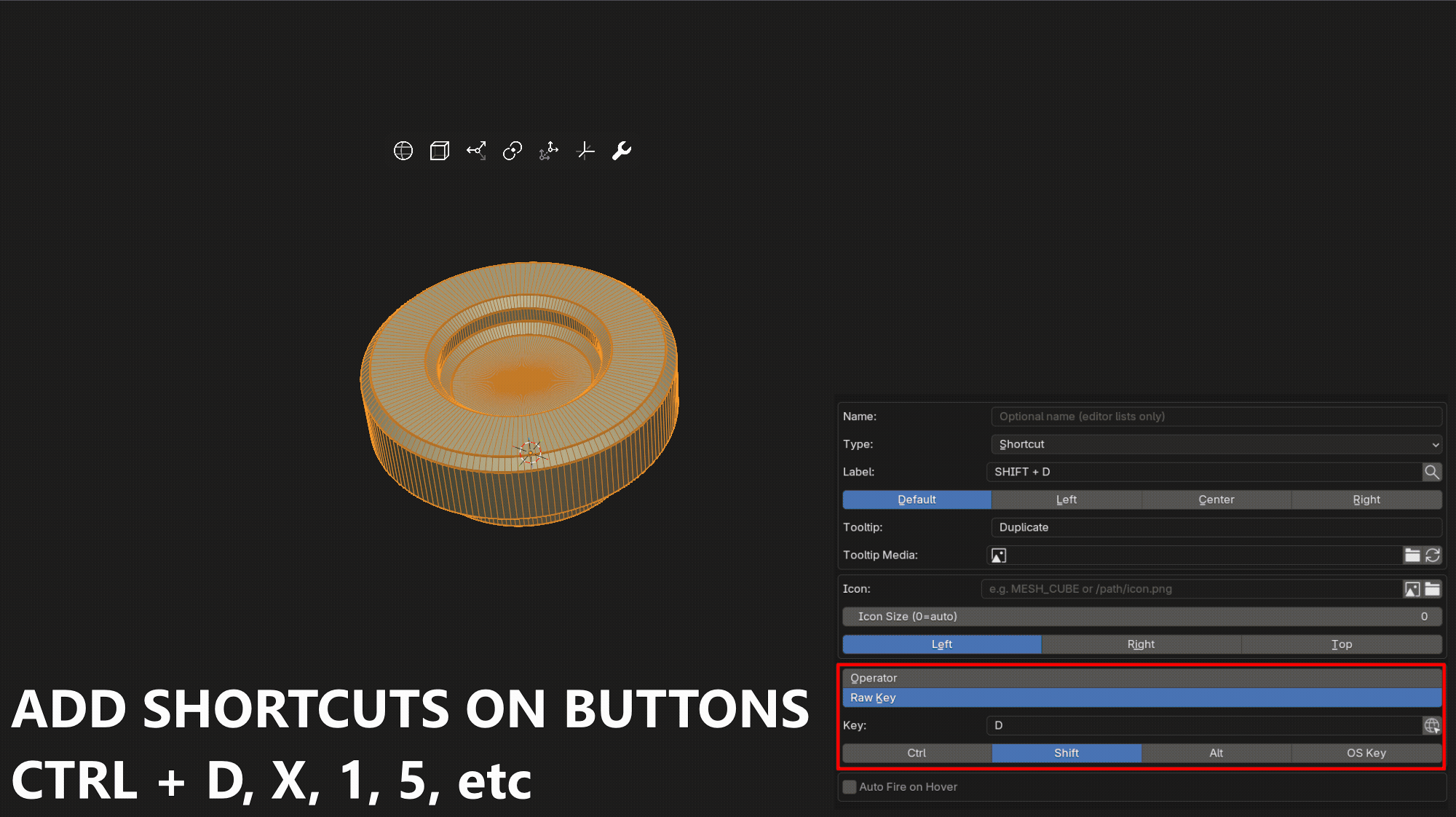 Shortcut buttons