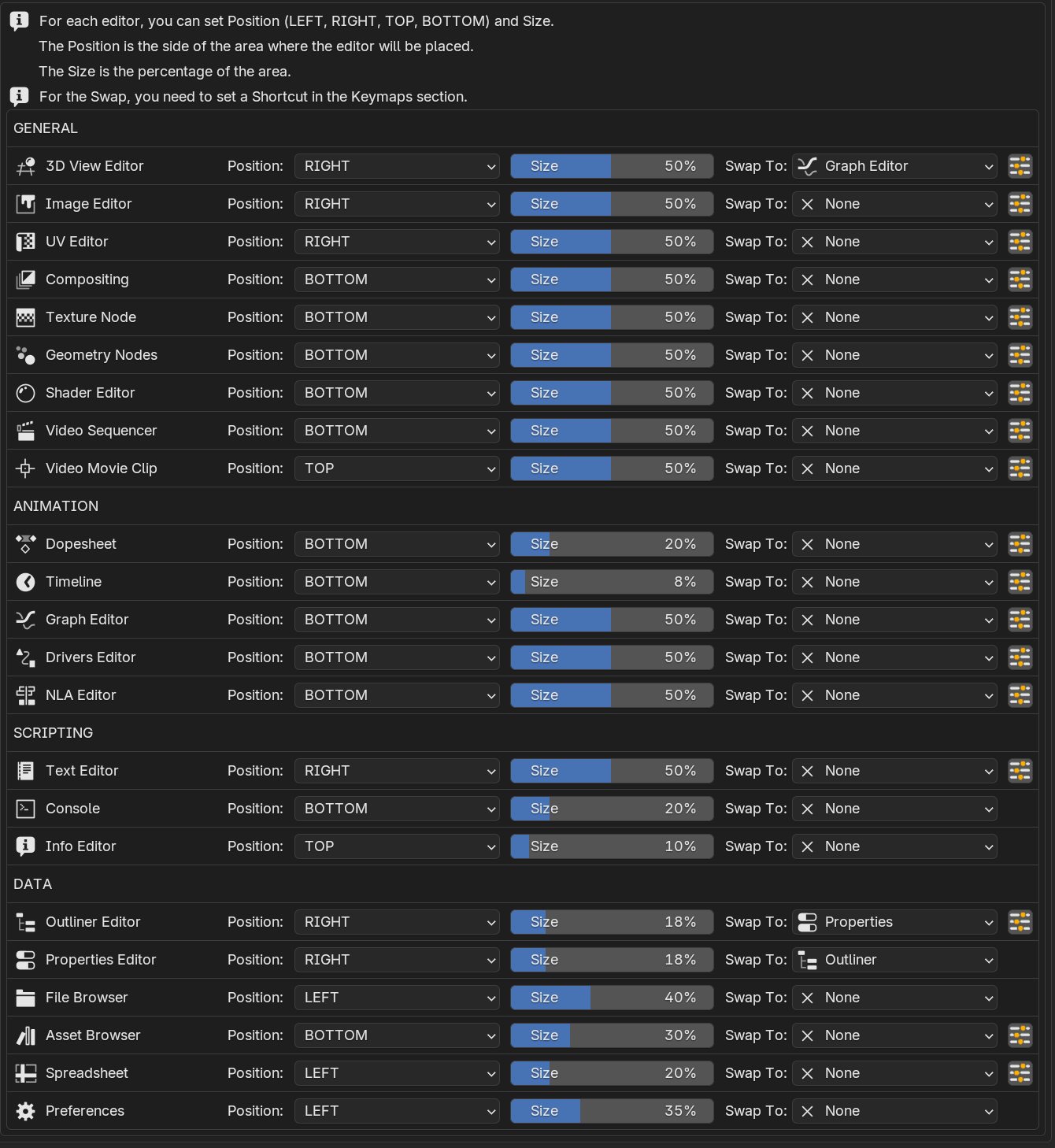 Preferences UI