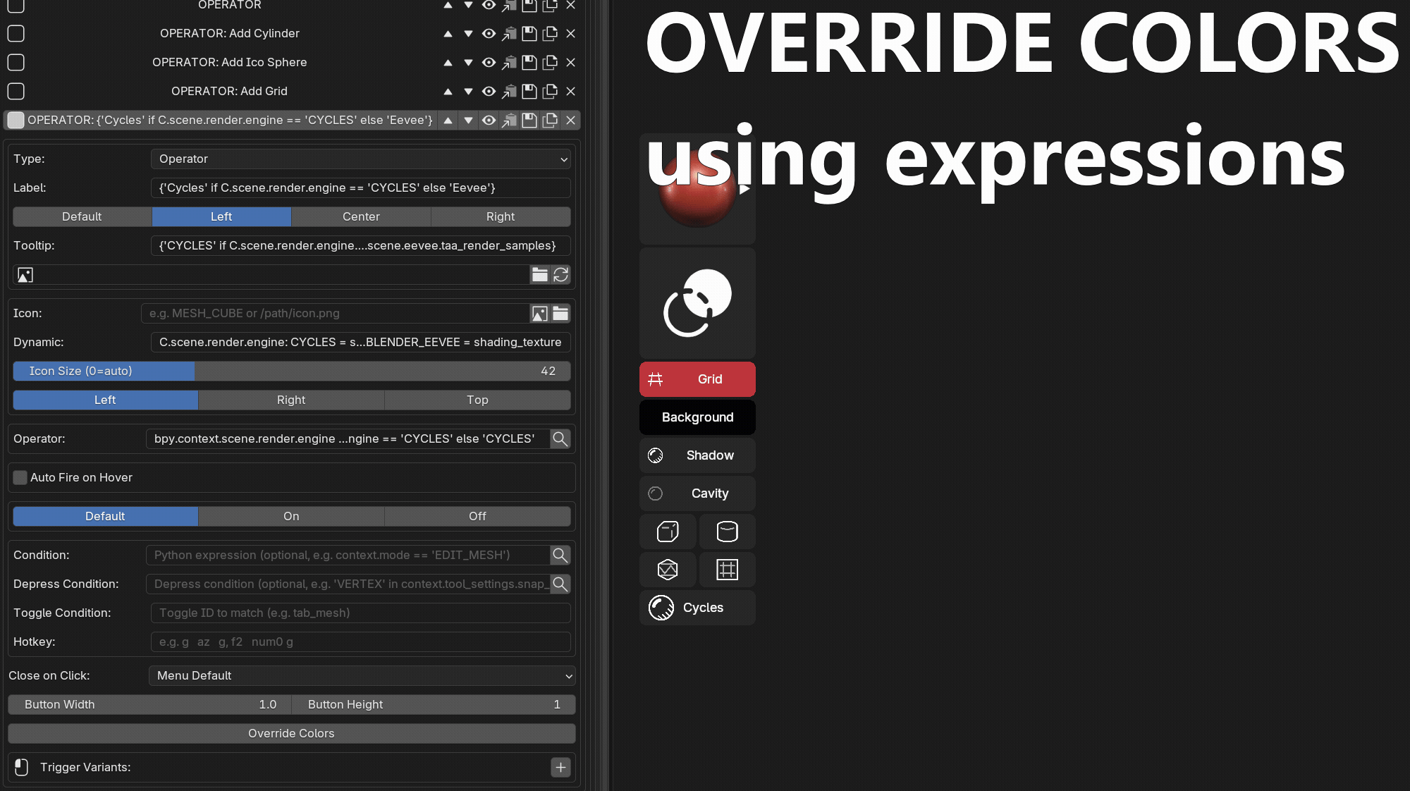 Override Button Colors dynamic