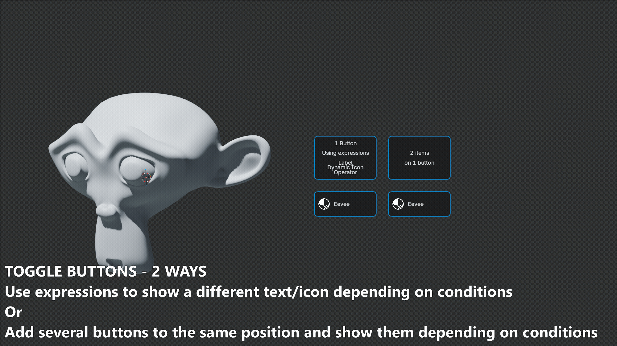Combine Dynamic Icon & Label to make toggle buttons